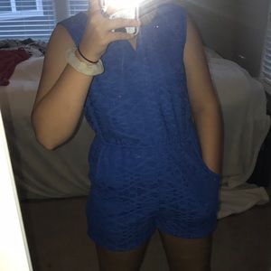Royal blue lace romper